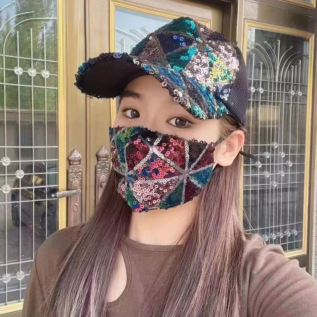 Wholesale Summer mesh sequin hat women's breathable sun hat travel fashion all-match baseball cap